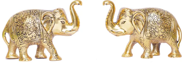 Metal_Elephant_Statue_Small_Size_Gold_Polish_2_Pcs_Set_For_Showpiece_Your_Home